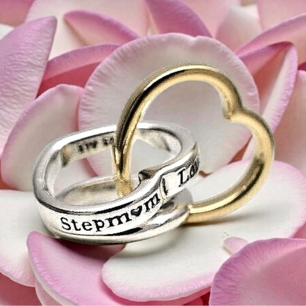Gold and Silver Heart Ring Set